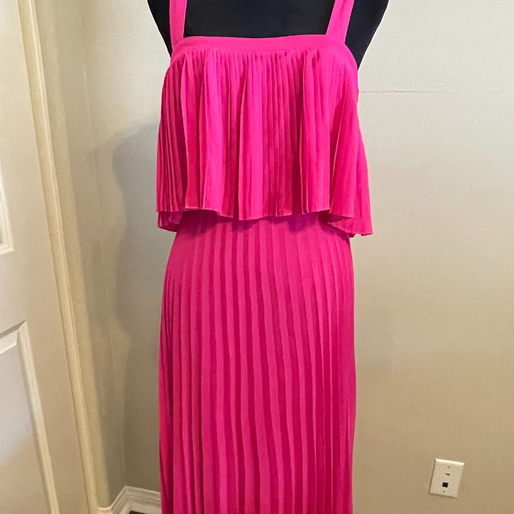 Hot Pink Jealous Tomatoes Pleated Dress